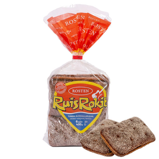 Rosten Ruisrokit 400g/6st mörk rågmaltbröd