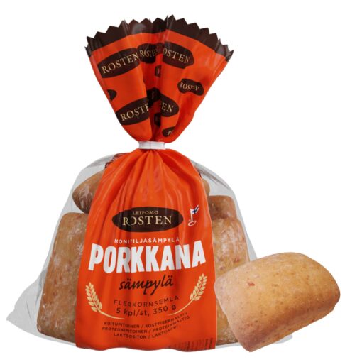 Rosten Porkkanasämpylä 5kpl 350g moniviljasämpylä
