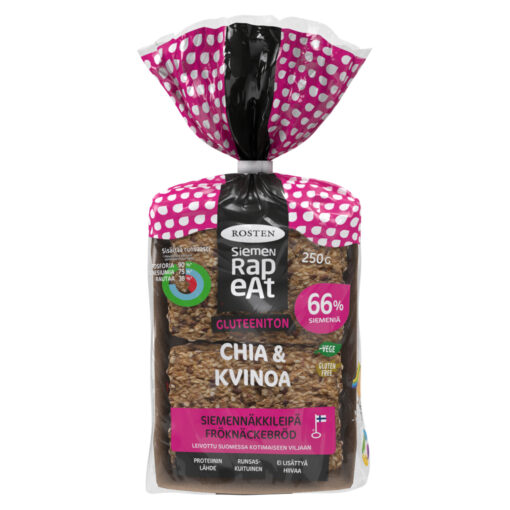 Rosten Siemenrapeat gluteeniton chia&kvinoa siemennäkkileipä 10kpl 210g