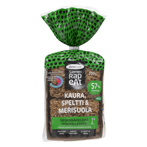 Rosten Kaura, speltti & merisuola siemennäkkileipä 12kpl 250g