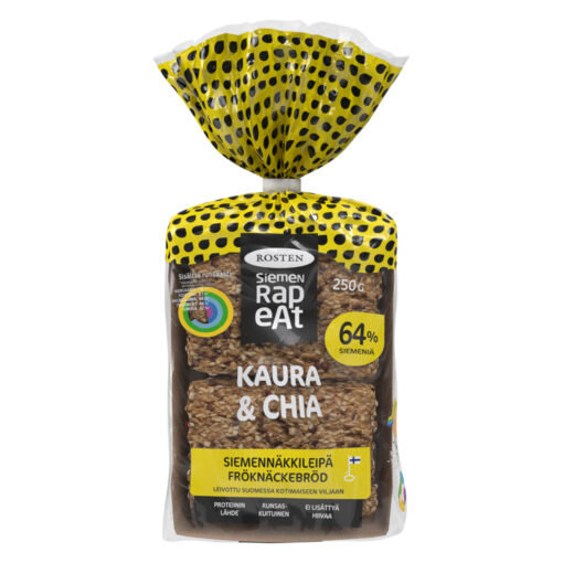 Rosten Siemen Rapeat Kaura & Chia siemennäkkileipä 12kpl 250g
