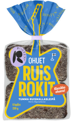 Rosten Ruisrokit Ohuet 230 g/6 kpl ruismallasleipä