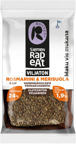 Rosten Siemenrapeat Spannmålsfri fröbröd  Rosmarin & havssalt 170 g