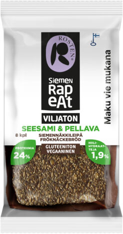 Rosten Siemenrapeat Spannmålsfri fröbröd  Sesam & linfrö 170 g