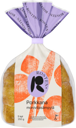 Rosten Porkkanasämpylä 5kpl 350g moniviljasämpylä