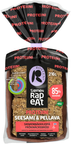 Rosten Siemenrapeat Proteiini Seesami & Pellava siemennäkkileipä 10 kpl 210 g