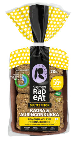 Rosten Siemenrapeat Gluteeniton Kaura & Auringonkukka siemennäkkileipä 10kpl 210g