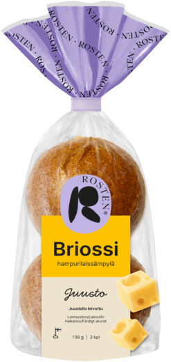 Rosten  Briossi juusto hampurilaissämpylä 2 kpl 130 g
