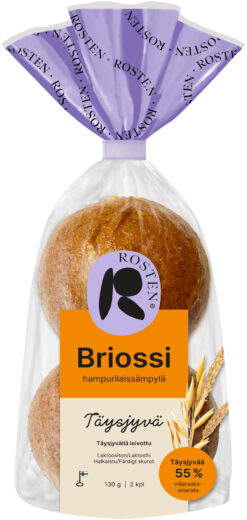 Rosten  Briossi täysjyvä hampurilaissämpylä 2 kpl 130 g