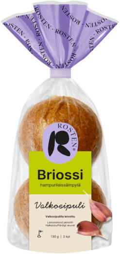 Rosten  Briossi valkosipuli hampurilaissämpylä 2 kpl 130 g