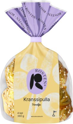Rosten Kransbulle  4 x 90 g, fyllningbulle